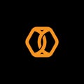 Cross linear hexagonal linked logo vector