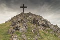 The cross on Llanddwyn island on Anglesey Royalty Free Stock Photo