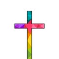 Cross made in colorful low poly design