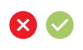 Cross Mark and Check Mark Symbol Icon Vector. Wrong and Right Sign Images
