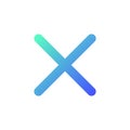 Cross mark pixel perfect gradient linear ui icon Royalty Free Stock Photo