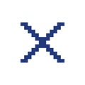 Cross mark pixelated RGB color ui icon Royalty Free Stock Photo