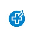 cross medical arrow  icon logo vector illustration design Royalty Free Stock Photo