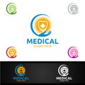 Cross Medical Hospital Logo for Emergency Clinic Drug store or Volunteers