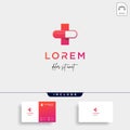 Cross medical logo design vector isolated icon