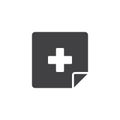 Cross medicine paper document icon vector