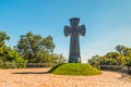 Cross in memory of Baturin burning