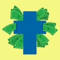 Cross with money