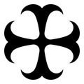 Cross monogram dokonstantinovsky Symbol of the Apostle anchor Hope sign Religious cross icon black color vector illustration flat