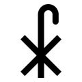 Cross monogram X Symbol Saint Pastor sign Religious cross icon black color vector illustration flat style image