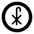 Cross monogram X Symbol Saint Pastor sign Religious cross icon in circle round black color vector illustration flat style image