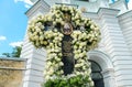 Cross monument on the grave of Metropolitan of Kiev Vladimir Sabodan