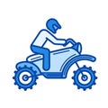 Cross motorcycle line icon.