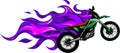 Cross motorcycle or motorbike on white background. digital hand draw design