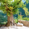 Cross ,mountain in Brantes Royalty Free Stock Photo