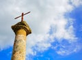 Cross near Merida at the Via de la Plata way Royalty Free Stock Photo