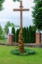 Cross near St. Church of the Visitation of the Virgin Mary in Gelvonai