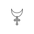 Cross, necklace, Christianity icon. Simple line, outline vector religion icons for ui and ux, website or mobile application Royalty Free Stock Photo