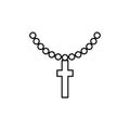 Cross, necklace, Christianity icon. Simple line, outline vector religion icons for ui and ux, website or mobile application Royalty Free Stock Photo