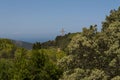 Cross and the observation deck on the mount filerimos, Greece, Rhodes Royalty Free Stock Photo