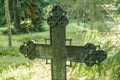 Cross at old beautiful semetery in Finland