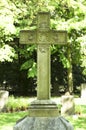 Ancient stone cross on old Cemetery Royalty Free Stock Photo