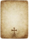 Cross on old parchment Royalty Free Stock Photo