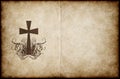 Cross on old parchment Royalty Free Stock Photo