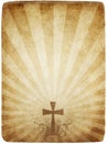 Cross on old parchment Royalty Free Stock Photo