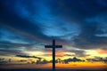 The Cross at the sky background , Jesus Christ cross Royalty Free Stock Photo