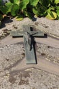 Cross ornament on a grave Royalty Free Stock Photo