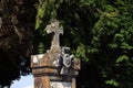 Cross ornament on a grave Royalty Free Stock Photo