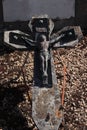 Cross ornament on a grave Royalty Free Stock Photo