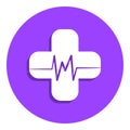 cross and palpitations badge icon. Simple glyph, flat vector of Medicine icons for ui and ux, website or mobile application