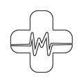 cross and palpitations icon. Element of cyber security for mobile concept and web apps icon. Thin line icon for website design and