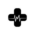 cross and palpitations icon. Element of medical instruments icons. Premium quality graphic design icon. Signs, outline symbols col