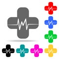 cross and palpitations icon. Elements of medicine and pharmacy multi colored icons. Premium quality graphic design icon. Simple ic