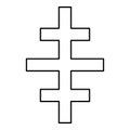 Cross papal roman church icon black color outline vector illustration flat style image