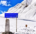 Cross pass Jvari Pass in Georgia. On the sign above there is a