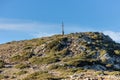 Cross on the pike of mountain in Spain, mountain Montseny