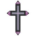 Cross with pink gemstone