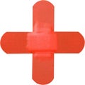 Red plaster cross isolated on white background Royalty Free Stock Photo