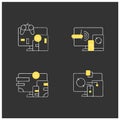 Cross platform chalk icons set Royalty Free Stock Photo