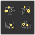 Cross platform chalk icons set Royalty Free Stock Photo