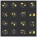 Cross platform chalk icons set Royalty Free Stock Photo