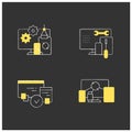 Cross platform chalk icons set Royalty Free Stock Photo