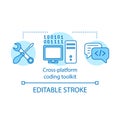 Cross platform coding toolkit concept icon