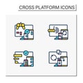 Cross platform color icons set Royalty Free Stock Photo