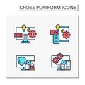 Cross platform color icons set Royalty Free Stock Photo