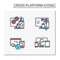 Cross platform color icons set Royalty Free Stock Photo